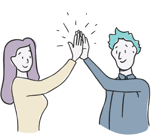 Illustration of two people high fiving